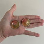 Orange 80s Costume Jewelry Earrings Gold Photo 0