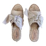 NEW Shanty SHACK SLIDES Women's Slip On SHOES 40, US 9 Natural Linen Bow Sandals Tan Photo 8