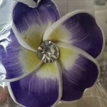 Purple and Yellow Floral‎ Earrings Photo 3