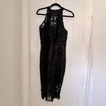Bardot Isa Crochet Lace Cocktail Sheath Midi Dress French Black Size 8/M Photo 4