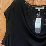 Daniel Rainn Daniel Rainn Cowl Neck Cap Sleeve Eyelet Lattice Back Yoke Top in Black Size 3X Photo 4