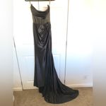 Sherri Hill Black Satin  Bustier Corset Dress Size 4 Photo 2