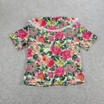 Impressions Vintage Womens Blouse 10 Pink Floral Crochet Lace Trim Collar Photo 3