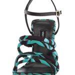 Nine West NEW Leather Fabric Chunky Heeled Sandal Photo 1