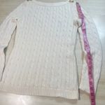 Ralph Lauren LAUREN  Cream Cable Knit Boat Neck Sweater Gold Button Detail Size S Photo 7