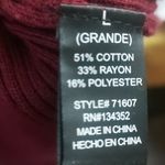 Ambiance Apparel Long Sleeve Lace Up Front Maroon Top L NEW Winter Cozycore Purple Size L Photo 7