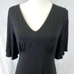 A pea in the pod black vneck maternity midi dress size small Photo 2