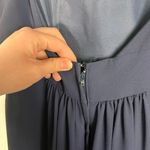 Mori Lee Madeline Gardner 21597 Blue Chiffon Open Back Plunge Neckline Dress 8 Photo 6