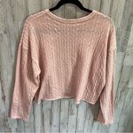 Antistar Pink Textured Knit Cropped Long Sleeve Tshirt Photo 2