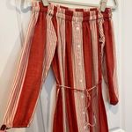 Faithfull the Brand  Striped Off the Shoulder Button Maxi Dress Photo 0