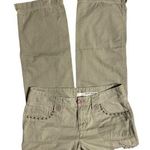 Donna Karan DKNY Jeans Army Green Studded Cargo Pants size 6 Photo 0