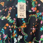 Anthropologie Black and Green Relaxed Bib Collar Blouse Photo 3