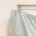 Vintage Diagonal Linen Cotton Elastic Pull On Pants Pastel Light Blue Vtg Medium Photo 6