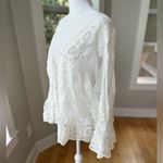 MARC BOUWER White Lace Boho Flare Sleeve Cardigan Jacket Top Size XL Photo 1