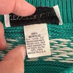 Vintage 80s Jennifer Adams Knit Sweater Vest Sleeveless Green White Women Large Photo 6