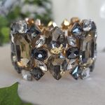 Chunky Statement Gold Glass Bracelet Bling Photo 2