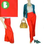 J.Crew ORANGE NYLON POLYESTER WIDE LEG HIGH WAIST TROUSERS (12) Photo 1