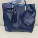 joy & iman  Tassel Chic Leather Handbag with Fabric Photo 2