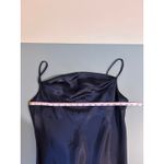 Bebe  y2k satin slip dress size S navy blue spaghetti straps midi length Photo 5