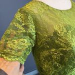 Women’s Full Length Tulle & Lace Sort Sleeve Dress with Zip Up Back Size 12 NWT Green Photo 5