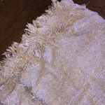 Pale Tan Silver Metallic Shimmer Boho Scarf Wrap Photo 6