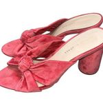 Loeffler Randall Coco Pink Knotted Velvet Block Heel Slides Mules Sandals 9.5 Photo 0