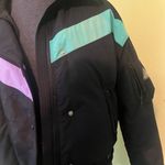 Mountain Goat Down Skiwear Size M Ladies Black Purple Puffer Jacket Coat Fullzip Size M Photo 2