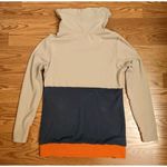 Ampersand Avenue Size M Colorblock Modern Twee Cowl Neck Sweatshirt Thumb Holes Blue Size M Photo 1
