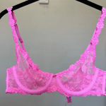 SKIMS  Stretch lace Intimates‎ underwire scoop bra Pink BA-SCP-3575 size 36A Photo 0