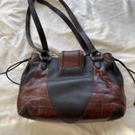 Brighton EMMA Tiny Woven Brown/Black Leather Print D330285 Western Vintage Bag Photo 12