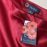 Indigo Poppy One Shoulder Top Womens Medium Satin Asymmetric Blouse Elegant NWT Red Photo 3