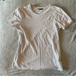Club Monaco Elevated Basic Neutral Striped Stretch Knot T-Shirt Small Photo 7