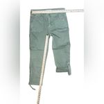 TGLA Green Cropped Or Unrolled Button Strap Pants Size 27 Boho Casual Granola Photo 5