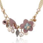 Cute Victorian Style Dangle Necklace Set Purple Photo 0