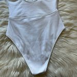Forever 21 F21 WHITE ribbed cut-out one piece swimsuit Photo 7