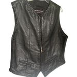 Wilsons The Leather Experts Sleeveless Vest Full Zip L Black Moto Size L Photo 0