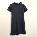 J.Crew Phoebe Ruffle Dress Solid Dark Gray Charcoal WOOL Blend Short Sleeve 2 Photo 12