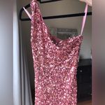 La Femme Sequin One Shoulder Open Back Long Gown Photo 13