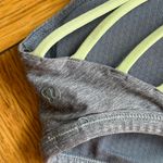 Lululemon Free To Be Bra (Wild), Heathered Slate / Clear Mint, Size 4, VGUC Photo 2