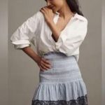 Anthropologie Maeve Smocked Linen Mini Skirt -large Photo 4