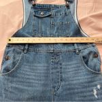 REWASH ‎ Blue Medium Was Denim Cropped Cutoff Overalls 100% Cotton Size 7 Photo 8