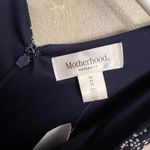 Motherhood Maternity  Navy Blue Chiffon Maxi Dress V Neck Size Medium Photo 4