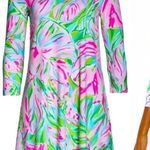 Lilly Pulitzer PINK GREEN WHITE OPHELIA CROC MY WORLD DRESS XS Photo 2