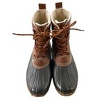 Esprit  Harbour Brown Black Rubber Lace Up Rain Duck Boots Size 8.5 Photo 6