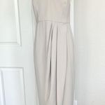 Shona joy Draped Midi Oyster Grey Dress Photo 4