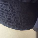 Likely  Navy Women's Blouse Size Medium Flowly 3/4 Sleeves Dressy Smocked Top Photo 4