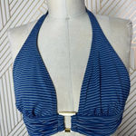 Vix Swim Blue Striped Bikini Top Blue Square Enamel Jewel Size‎ Medium Photo 4