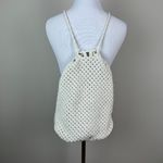 Crochet Backpack Scrunch Top Bag‎ Ivory Boho Bohemian Photo 7