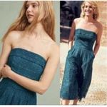 Anthropologie NWT Greylin Stowe Lace Jumpsuit Teal Strapless Wide Leg Size Petit Photo 2
