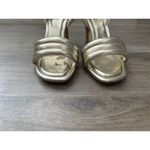 Tory Burch Puffed Up Sandal Womens 6 Gold Metallic Tubular Strap Open Toe Comfy Photo 7